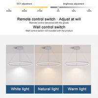 Luminaire suspendu moderne en forme de cercle linéaire à LED, avec variateur d'intensité, pour salon, salle à manger, chambre à coucher, bureau, escalier, décoration intérieure