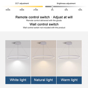 Lampada <span class=keywords><strong>a</strong></span> Sospensione Moderna <span class=keywords><strong>LED</strong></span> Circolare Lineare Dimmerabile <span class=keywords><strong>per</strong></span> Soggiorno, Sala da Pranzo, Camera da Letto, Ufficio, Scale, Arredamento Casa - Product Image 3