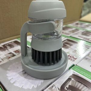 Brosse de nettoyage automatique pour liquides, type presse, en plastique, pour éliminer l'huile, brosse de décontamination pour cuisine - Product Image 4