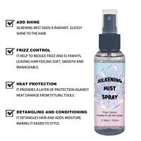 Semprotan Rambut Anti Frizz untuk Rambut Keriting/Lurus, Semprotan Silk Mist Penjualan Terlaris, Semprotan Pelindung Panas Khusus dengan Minyak Biji Kamelia