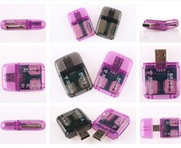 Lector de Tarjetas TF/SD/M2 Magnéticas USB Mini de Plástico Azul de Alta Calidad con Certificación CE para Computadora