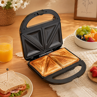 Grille-pain électrique compact et fin à deux fentes, antiadhésif, double face, chauffage rapide, pour cuisines domestiques