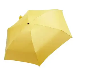 Miniparaguas de bolsillo para mujer, sombrilla resistente a la lluvia y al viento, 5 pliegues, portátil, protector solar