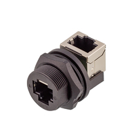 Conector Modular RJ45 de Montaje en Panel CAZN, Resistente al Agua IP67, Conector RJ45 de Doble Cabeza
