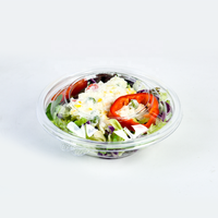 Conteneur alimentaire jetable rond empilable de 8 oz, bol à salade en plastique PET, boîtes d'emballage pour salade de fruits à emporter