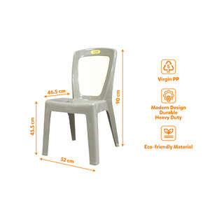 Silla de Jardín Moderna de Plástico PP para Exteriores, Respaldo Extra Grande, Ligera, Duradera, Ecológica, Impermeable y Apilable - Product Image 5
