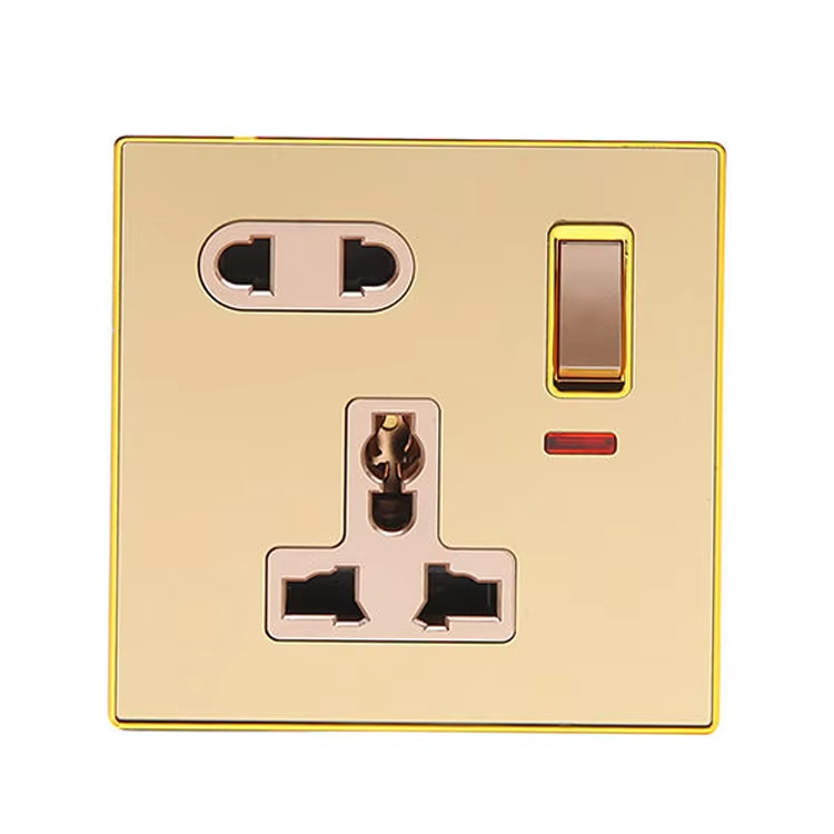 Multifunctional 5 Pin Switched Electric Light Wall Power Electric Socket and Switch Universal Socket Electric Socket