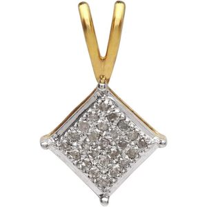 Collar con Colgante de Diamante Redondo de Corte Brillante de 0.07 Quilates, Color Blanco Natural G-H, Oro Amarillo, Plata de Ley, para Uso Diario de Mujeres - Product Image 2