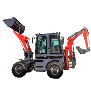 Nueva Retroexcavadora con Ruedas 2026, Cucharón Delantero y Excavadora Trasera, Equipo de Construcción Hidráulico para Granja, Mini Retroexcavadora - Product Image 1