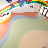 Suelo de jardín de infantes de PVC homogéneo transparente Vinilo interior resistente al desgaste Estilo de diseño europeo para proyectos gráficos