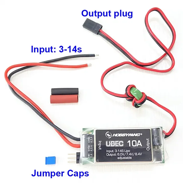 Hobbywing Metal 10A UBEC 3-14S Voltage Regulator Module Waterproof 6/74/84V Adjustable BEC High Voltage RC Model Parts