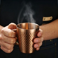 Mug isotherme à double paroi avec poignée, en acier inoxydable 304, sans BPA, plusieurs capacités disponibles, vente en gros