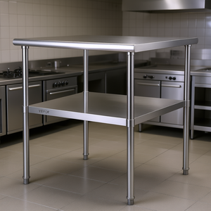 Mesa de Preparación de Acero Inoxidable Vevor, 30 x 30 x 36 Pulgadas, Patas Ajustables, Cocina Comercial, Capacidad de Carga de 800 Libras - Product Image 2