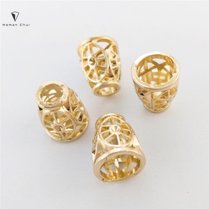 Fashion Design Embossed Shape Matte <b>Gold</b> Color Metal Drawstring Rope Cord End Stopper for <b>Clothes</b> - Product Image 3