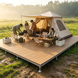 Kit de <span class=keywords><strong>terrasse</strong></span> préfabriqué en WPC à assemblage rapide, certifié ISO9001, écologique, imperméable et anti-UV, <span class=keywords><strong>pour</strong></span> espaces extérieurs, patios et terrasses. - Product Image 3
