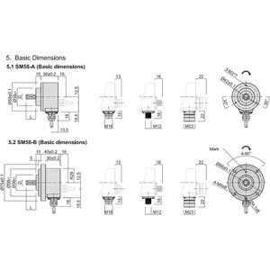 Encodeur absolu Hexing S58, capteur magnétique rotatif 17 bits avec câbles pour usage industriel - Product Image 3