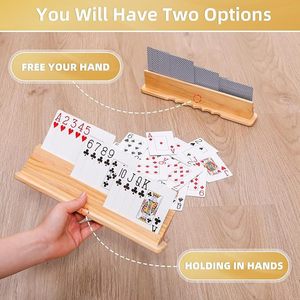 Porte-cartes en bois « Passer au-dessus du royaume », base en bois massif pour jeux de cartes, jeux de société et fêtes - Product Image 3