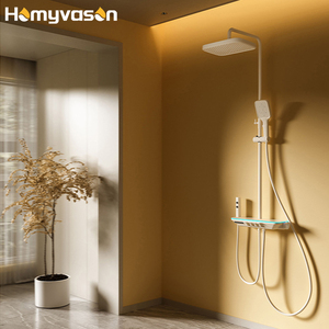 Hiện đại Đen Brass phím đàn piano Thông Minh Kỹ thuật số <span class=keywords><strong>LED</strong></span> tĩnh nhiệt mưa vòi hoa sen đặt vuông phòng tắm đầu lạnh và nóng Mixer Set - Product Image 6