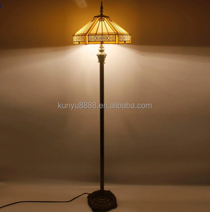 16-Inch European Glass Tiffany LED Floor Lamp for Dining Room Bedroom Children's Room E27 Bulb Energy-Saving <b>Light</b> - Product Image 4