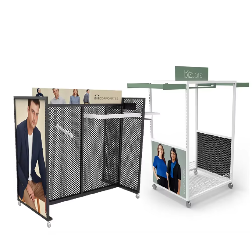 Apache Custom Pegboard Floor Display Stand Metal Rack for Point of Sale Retail Stores, Supermarkets and Hardware Showrooms — view 4