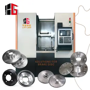 Hengga high reliability LYV-L450 doubling disc grinder gripping holder lathe cnc machine brake disc turning and grinding lathe