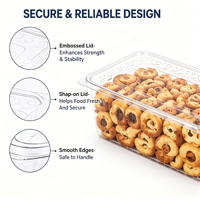 Boîte d'emballage en plastique transparente personnalisée, empilable, recyclable, de qualité alimentaire, avec couvercle, pour boulangerie, biscuits, pain, contenants alimentaires