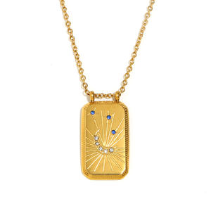 Hongtong, collar de esmalte de <span class=keywords><strong>Tarot</strong></span> de acero inoxidable de alta calidad, cuerda duradera, circón, gran oferta, joyería de moda, venta al por mayor - Product Image 5