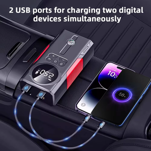 12v Portable Car Jump Starter with air Pump Car <strong>Battery</strong> Jump Starter Power Bank Multi Function Jump Starter Car 99800mAh Starter - Product Image 4