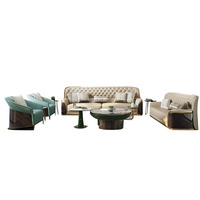 Italienisches Luxus-Recksofa mit Massivholz und echtem Leder für moderne Villen für moderne Wohnzimmer