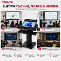 ITATOUCH Pupitre numérique intelligent à double écran de 23,8 pouces, écran multi-touch, résolution Full HD, montage au sol pour université
