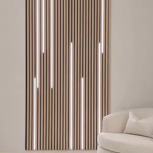 Panel Acústico 3D Akupanel Ignífugo e Impermeable <span class=keywords><strong>de</strong></span> <span class=keywords><strong>MDF</strong></span>, 600*2400mm, Panel <span class=keywords><strong>de</strong></span> Listones Decorativo para Hogar y Oficina - Product Image 6