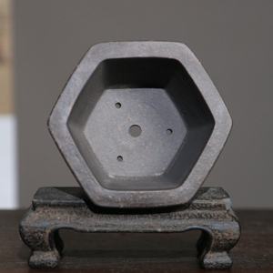 Maceta Hexagonal de Arcilla Morada, Tamaño Pequeño, Estilo Chino, para Escritorio - Product Image 4