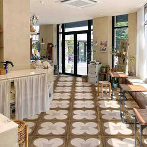 Nanyang Style Retro 400x400 Azulejos de <span class=keywords><strong>madera</strong></span> de porcelana Azulejos rústicos <span class=keywords><strong>para</strong></span> Homestay Cafe <span class=keywords><strong>Cocina</strong></span> Balcón Inodoro Piso engrosado - Product Image 3