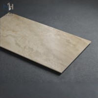 Carrelage en porcelaine effet travertin très vendu, 600x1200mm, beige crème, aspect pierre naturelle, finition mate, grande dalle pour l'intérieur moderne de la maison