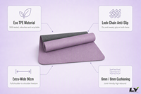 Tapis de yoga TPE avec logo personnalisé, 8 mm d'épaisseur, extra large 183x80 cm, double face, antidérapant, écologique, pour Pilates, gym à domicile, exercices