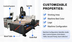 Chính xác 3D <span class=keywords><strong>CNC</strong></span> gỗ <span class=keywords><strong>Router</strong></span> <span class=keywords><strong>1325</strong></span> 1530 2030 2040 Máy chế biến gỗ cho cửa tủ làm MDF Acrylic nhôm cắt - Product Image 2