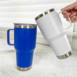 Vaso Térmico de Viaje de 20oz/30oz, Doble Pared, Acero Inoxidable, Aislamiento al Vacío, con Asa de Acero - Product Image 3