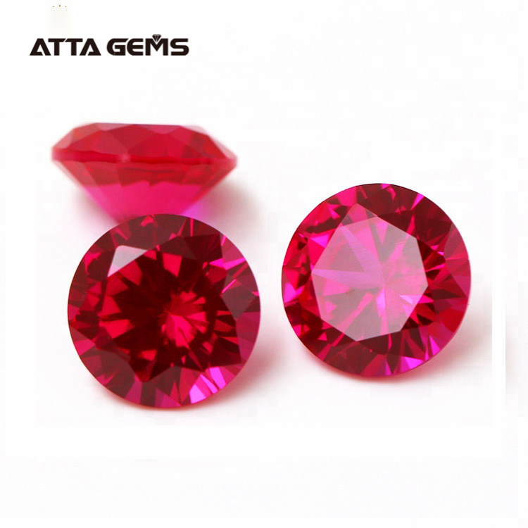 Commande Minimum de 50 pcs/Pack 1.0 ~ 6.0mm 5 # Corindon Synthétique Rond Prix de la Pierre De Rubis Synthétique