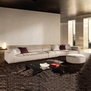 Sofá Seccional Modular Minottii Supermoon de Lujo y Económico, en Forma de L, Moderno, Ancho, de Cuero Genuino, Policromado y Modular - Product Image 6