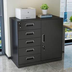 Armoire de classement à cinq tiroirs, 5 niveaux, en métal, pour bureau, avec serrure, durable, de type vertical, de forme rectangulaire - Product Image 1