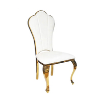 Chaises de salle à manger en or de style luxueux en acier inoxydable