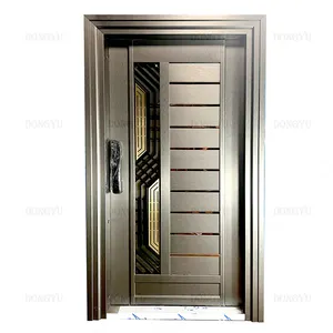 Wholesale Exterior Entry Swing Professional Modern Tempered Glass With Small Sliding Secrete Commercial Steel Doors with Glass