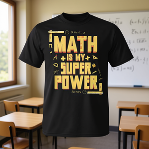 T-shirt Math Is My Superpower pour les passionnés de mathématiques et les enseignants, petite taille - Product Image 3