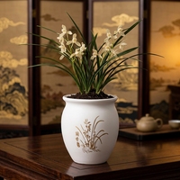 Pot de fleurs en plastique PP en gros avec trou de drainage, capacité de 0,97 L, durable, léger, design moderne et élégant pour jardin intérieur/extérieur
