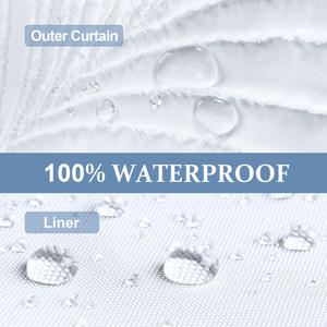 Hot-Selling Modern Floral Tufted Double-Layer Hookless Bathroom Polyester <strong>Shower</strong> <strong>Curtain</strong> <strong>with</strong> Snap and <strong>Lining</strong> - Product Image 4