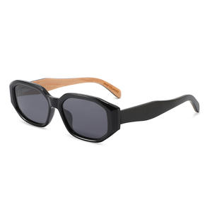 Gafas de Sol Polarizadas Union con Marco Negro de PC, Lentes TAC UV400, Unisex, Ligeras, Patillas de Madera, Protección Solar para Viajes y Conducción - Product Image 3