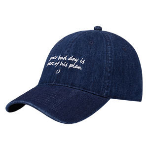 Casquette de baseball sportive en denim dobby tendance, unisexe, respirante, broderie à la main, quatre saisons, support OEM et personnalisation - Product Image 4