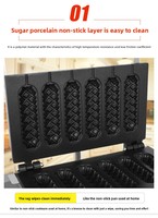Nouvelle machine à gaufres pour hot-dogs, en acier inoxydable de haute qualité, électrique, antiadhésive, pour usage commercial et domestique, haute productivité, avec minuteur