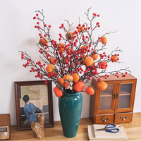Fruit de la fortune rouge holly en gros, plante artificielle INS, fabricant de décoration d'intérieur, bureau, cerise réaliste simulée