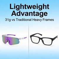 Lunettes de cyclisme coupe-vent personnalisables, demi-monture légère en PC, verres anti-rayures, verres miroir, sport